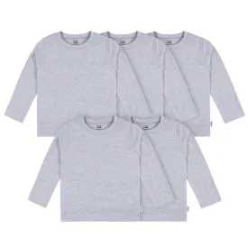 5-Pack Baby & Toddler Heather Gray Long Sleeve Tees