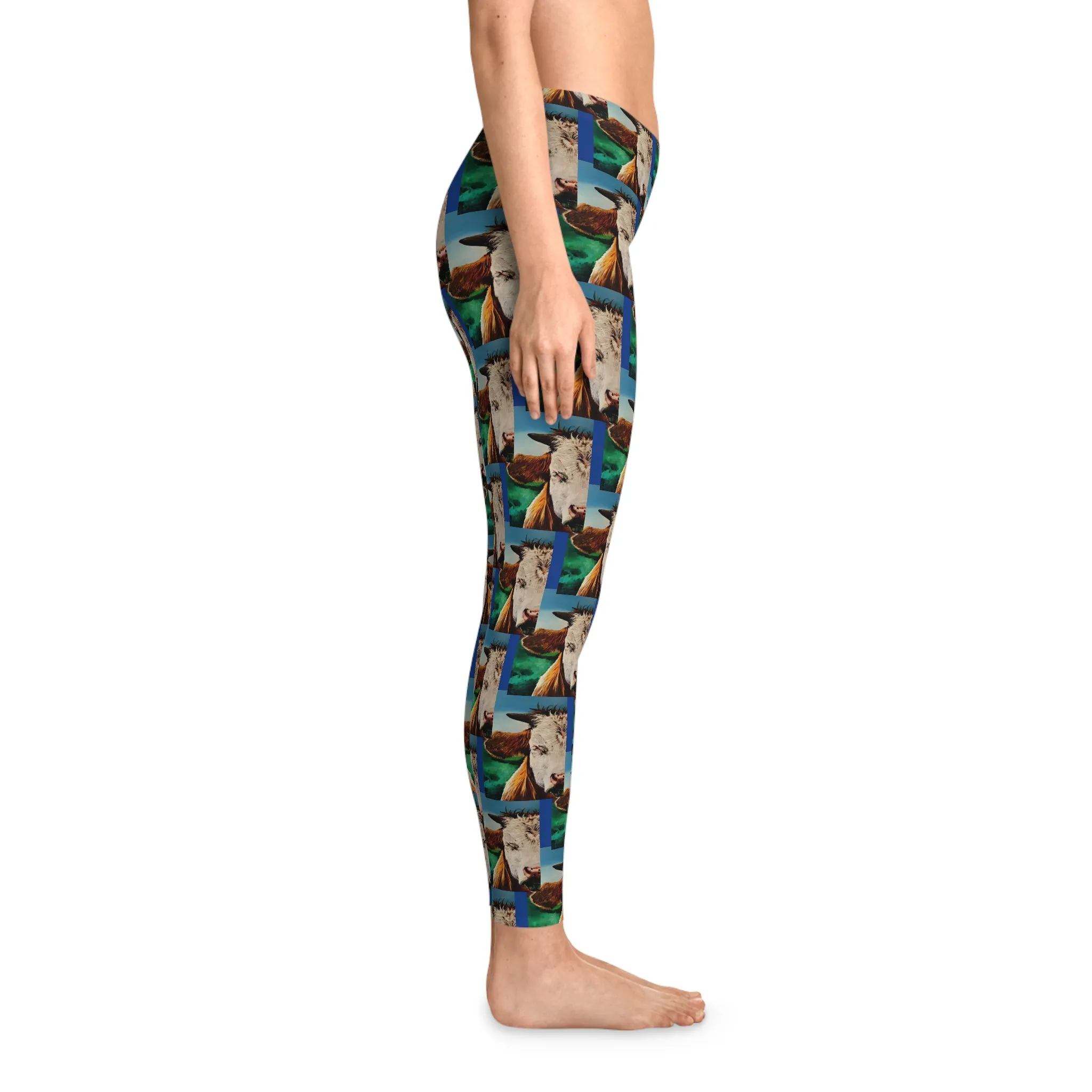 A Bunch of Bull All Over Print Stretchy Leggings