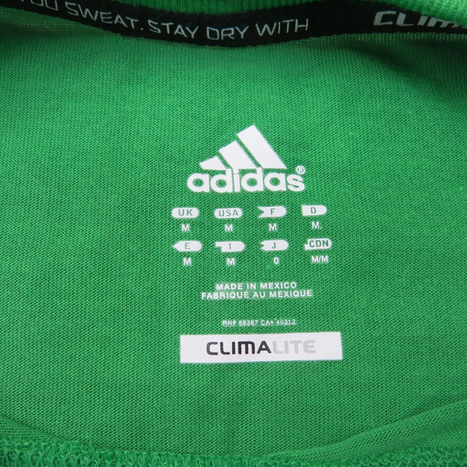 Adidas Climalite Mens Pullover T Shirt Short Sleeve Crew Neck Green Size Medium