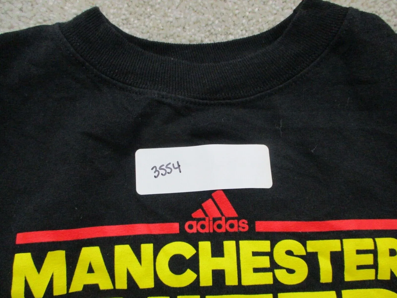 Adidas Manchester United Girls T Shirts Top Short Sleeve Black Size 12-14 Youth