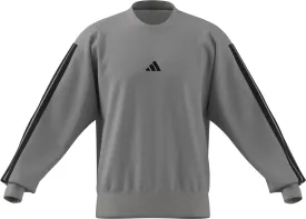 adidas Mens Essentials 3-Stripe Long Sleeve Crewneck Sweatshirt