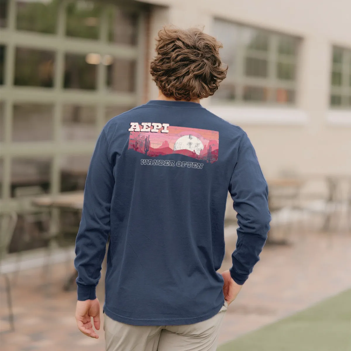 AEPi Comfort Colors Wander Often Long Sleeve Pocket Tee