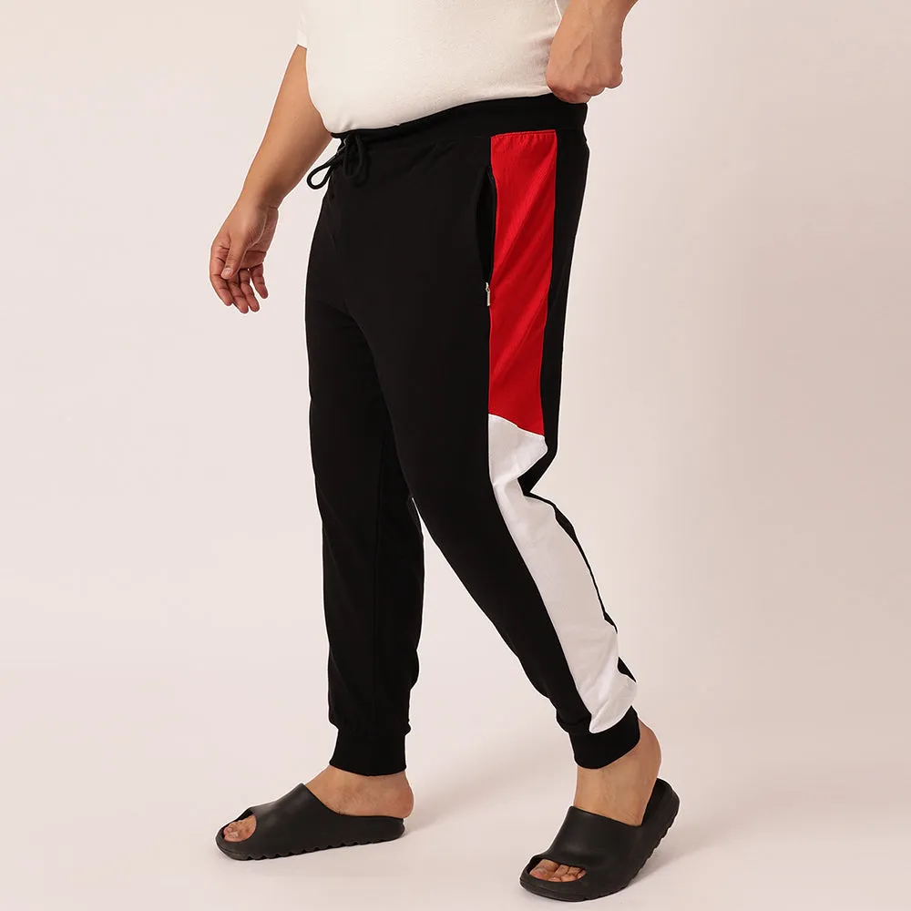 Airforce Red Colour Block Joggers