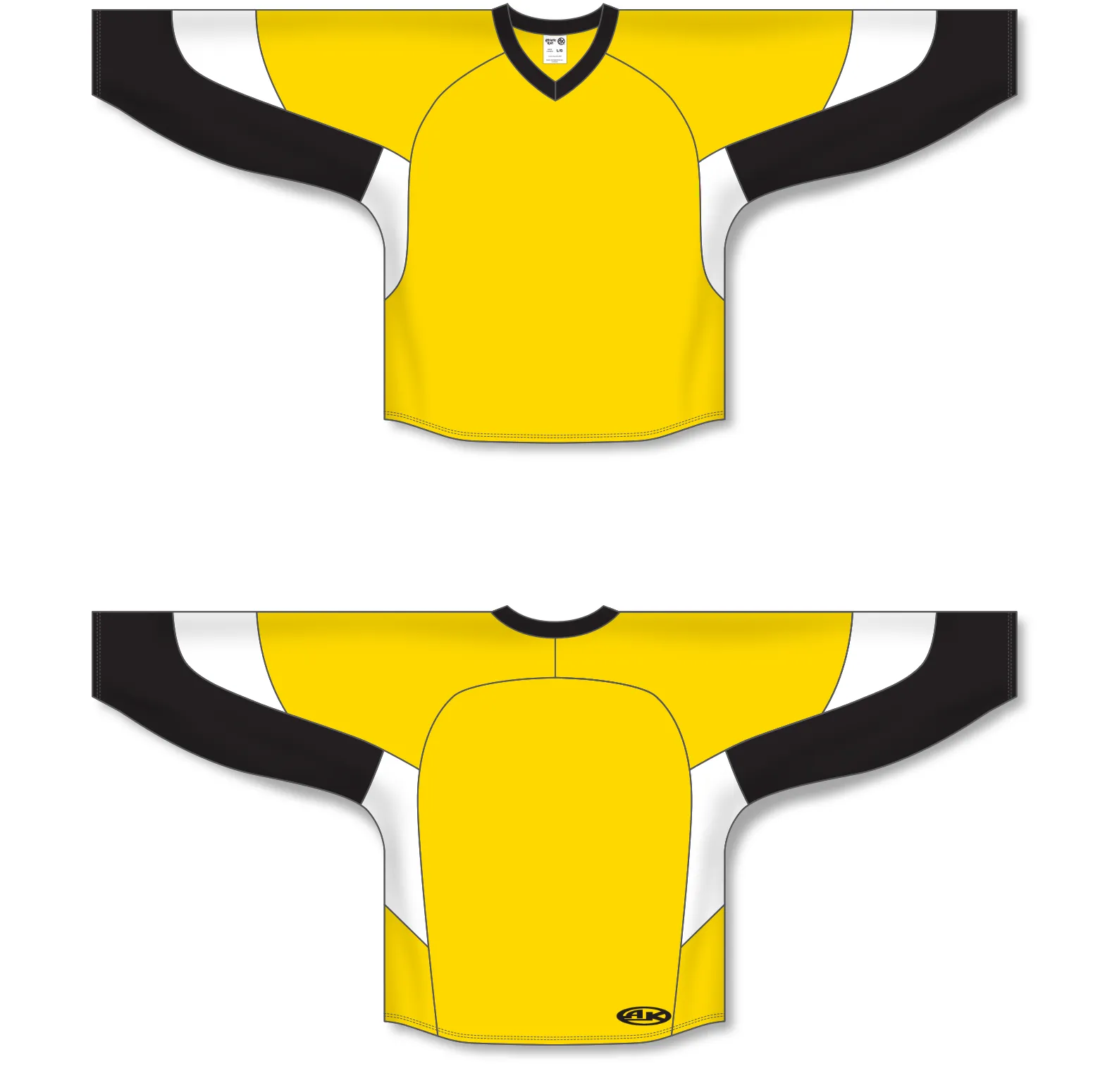 Athletic Knit (AK) H6600A-256 Adult Maize/Black/White League Hockey Jersey