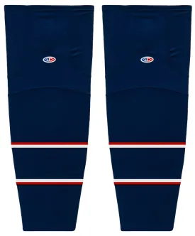 Athletic Knit (AK) HS2100-688 2017 Columbus Blue Jackets Navy Mesh Ice Hockey Socks