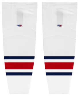 Athletic Knit (AK) HS2100-891 2010 Columbus Blue Jackets White Mesh Ice Hockey Socks