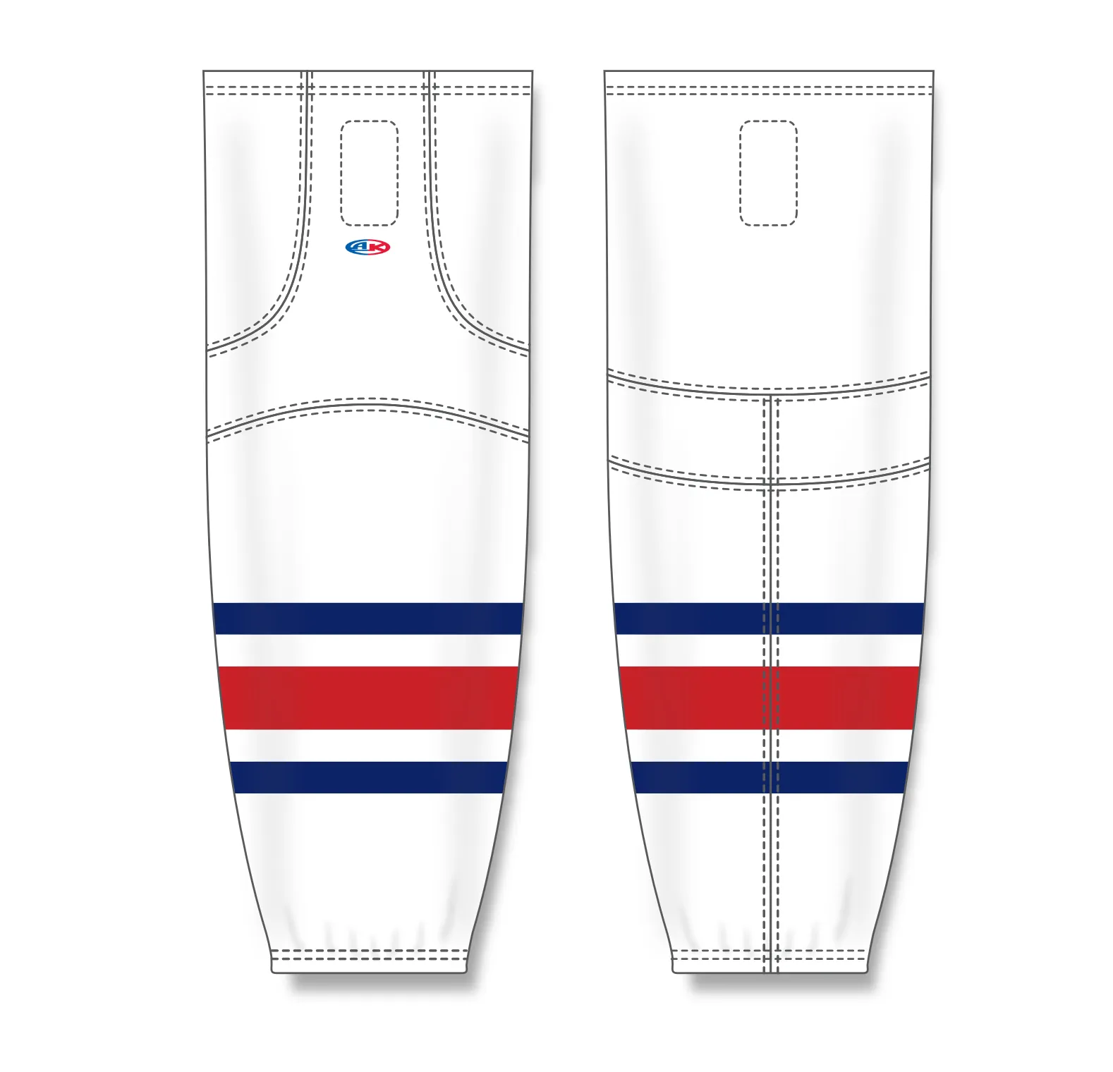 Athletic Knit (AK) HS2100-891 2010 Columbus Blue Jackets White Mesh Ice Hockey Socks