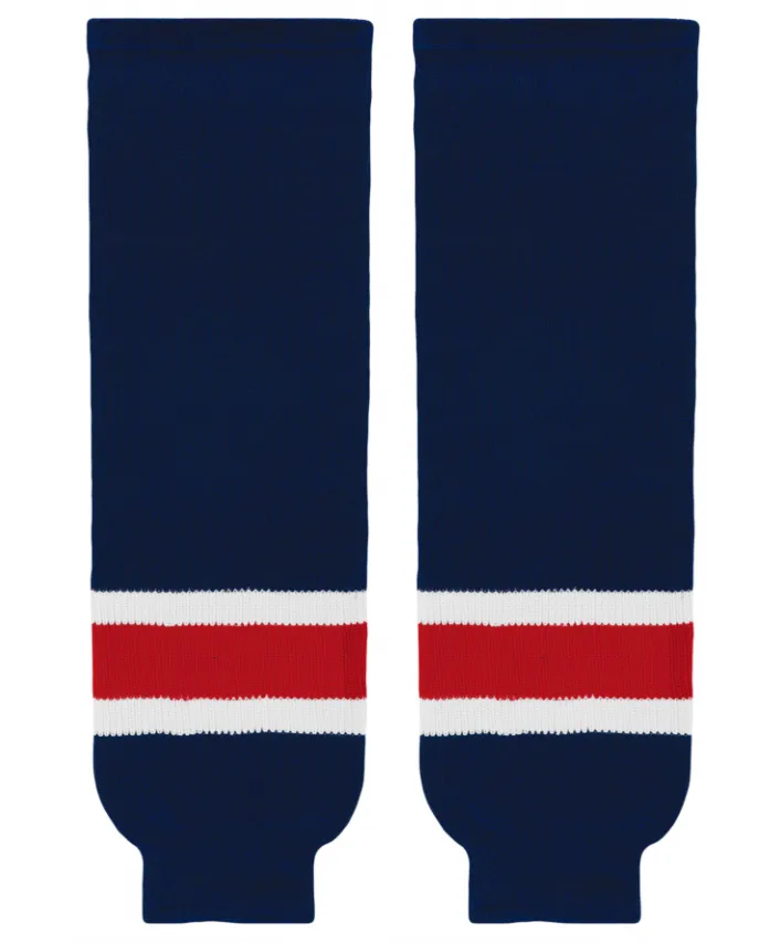 Athletic Knit (AK) HS630-690 Columbus Blue Jackets Navy Knit Ice Hockey Socks