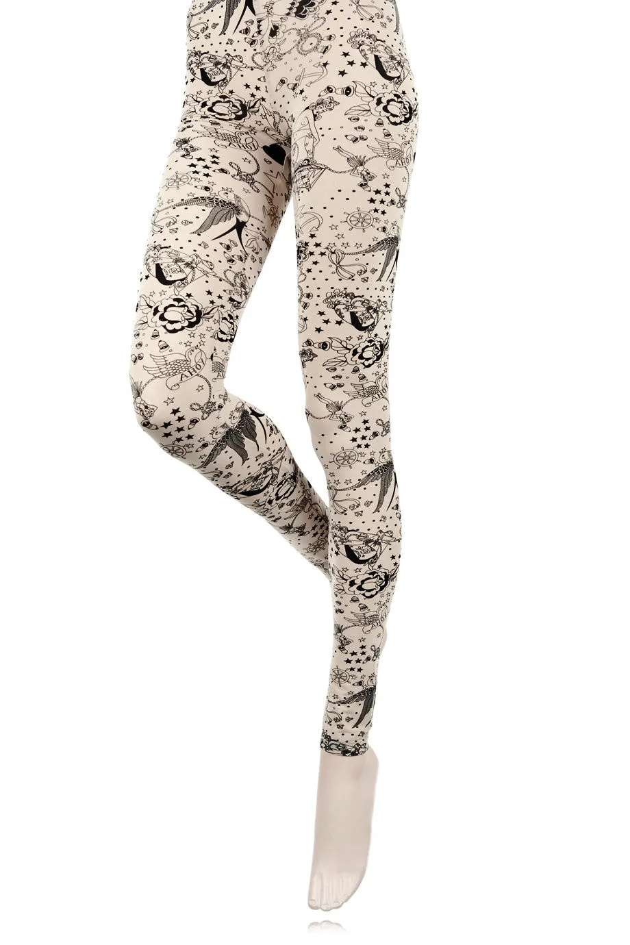 BEBAROQUE AHOY SAILOR Tattoo Leggings