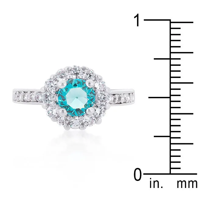 Bella Birthstone Engagement Ring in Blue