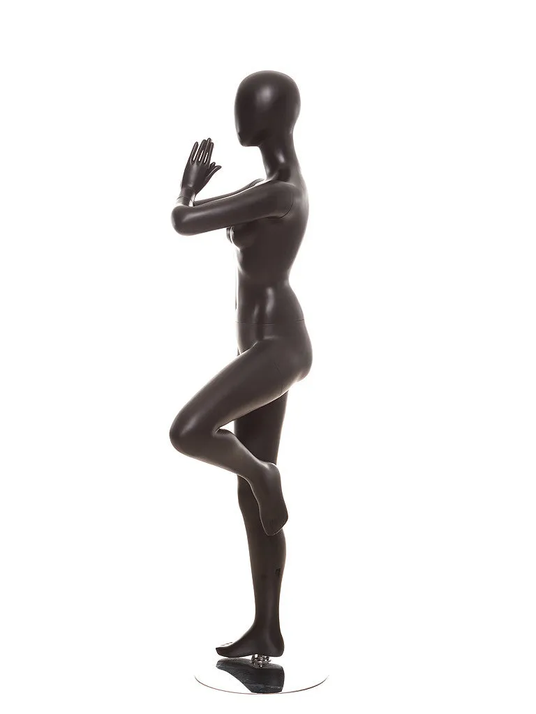 Black Female Yoga Tree Pose Mannequin MM-YOGA02BK