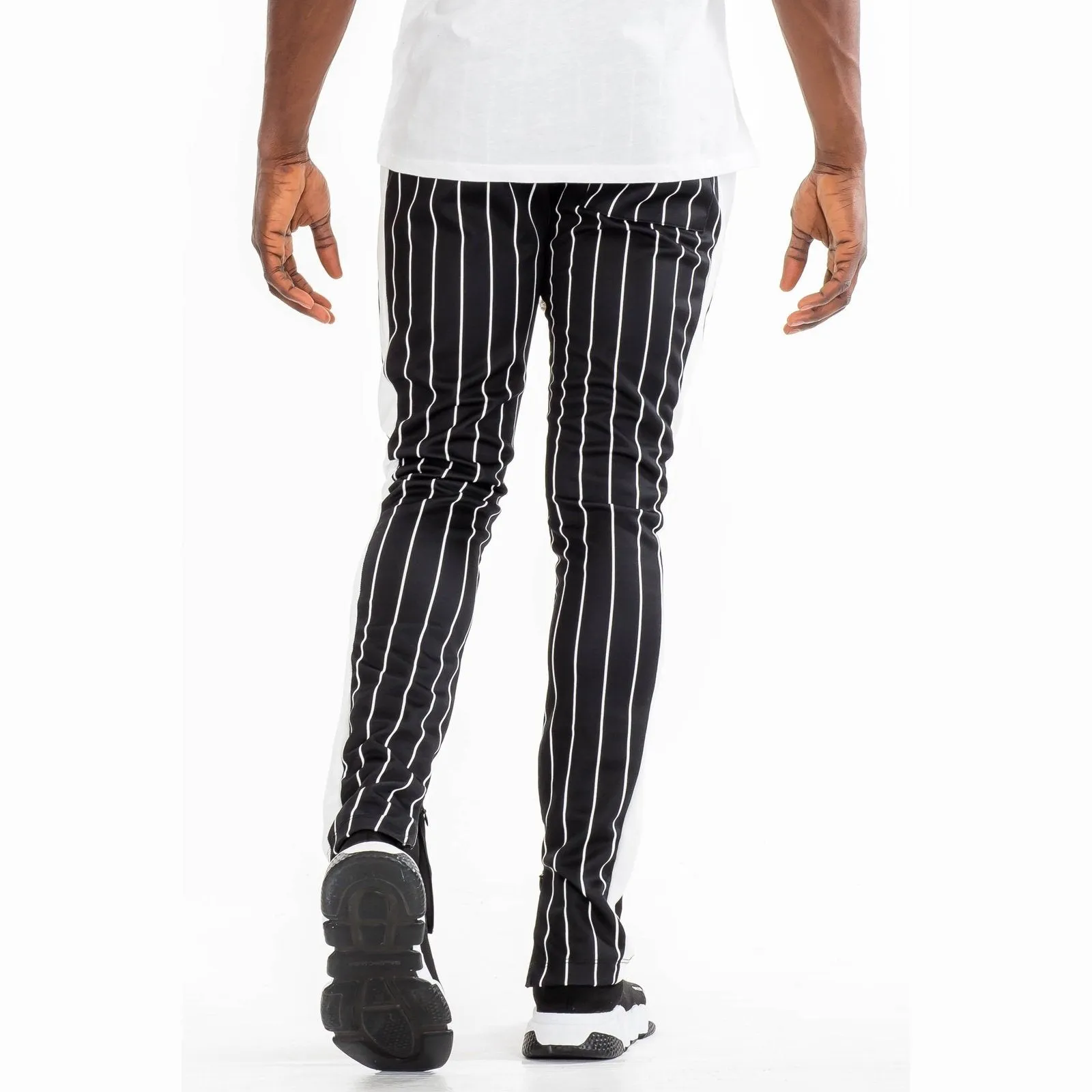 Black Pin Stripe Track Pants