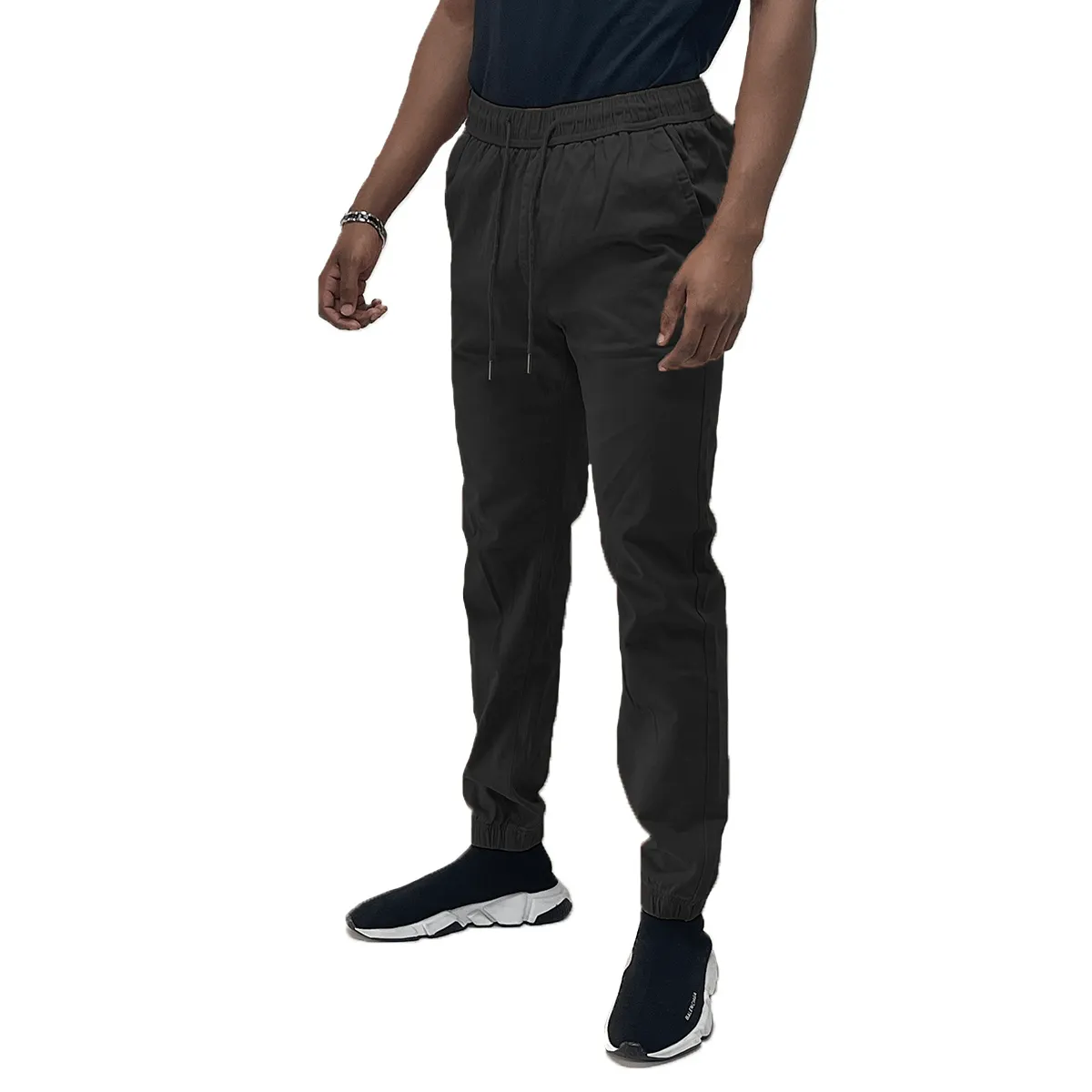 Black Solid Joggers