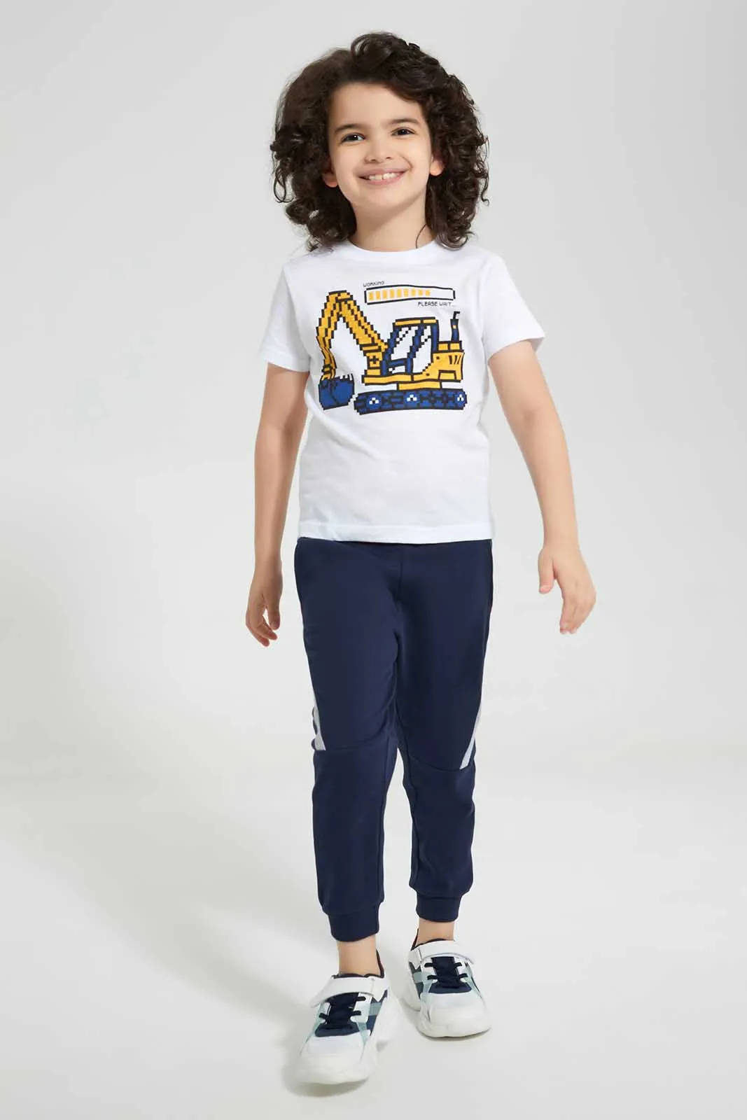 Boys Navy Elasticated Waistband Jogger