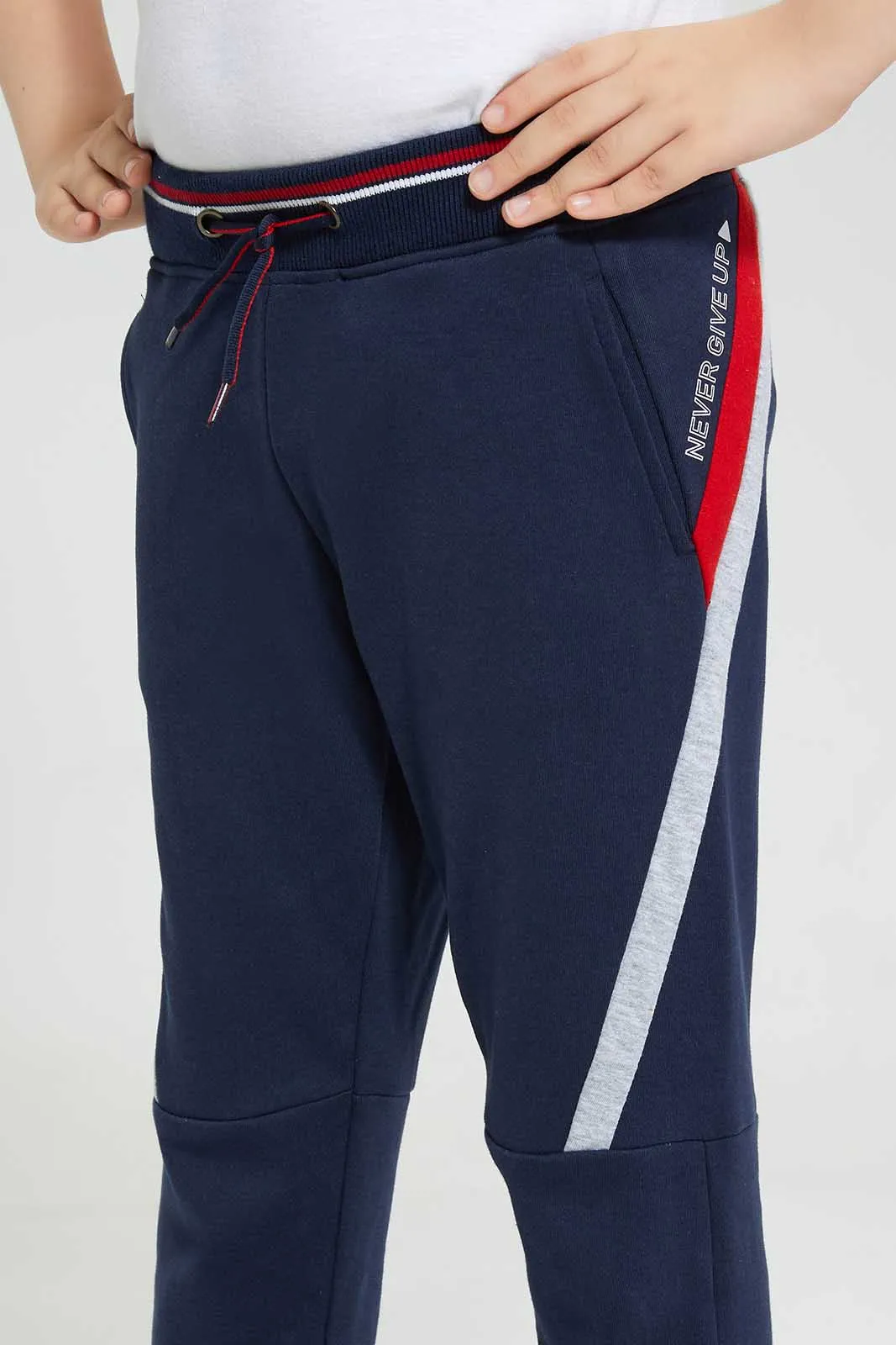 Boys Navy Elasticated Waistband Jogger