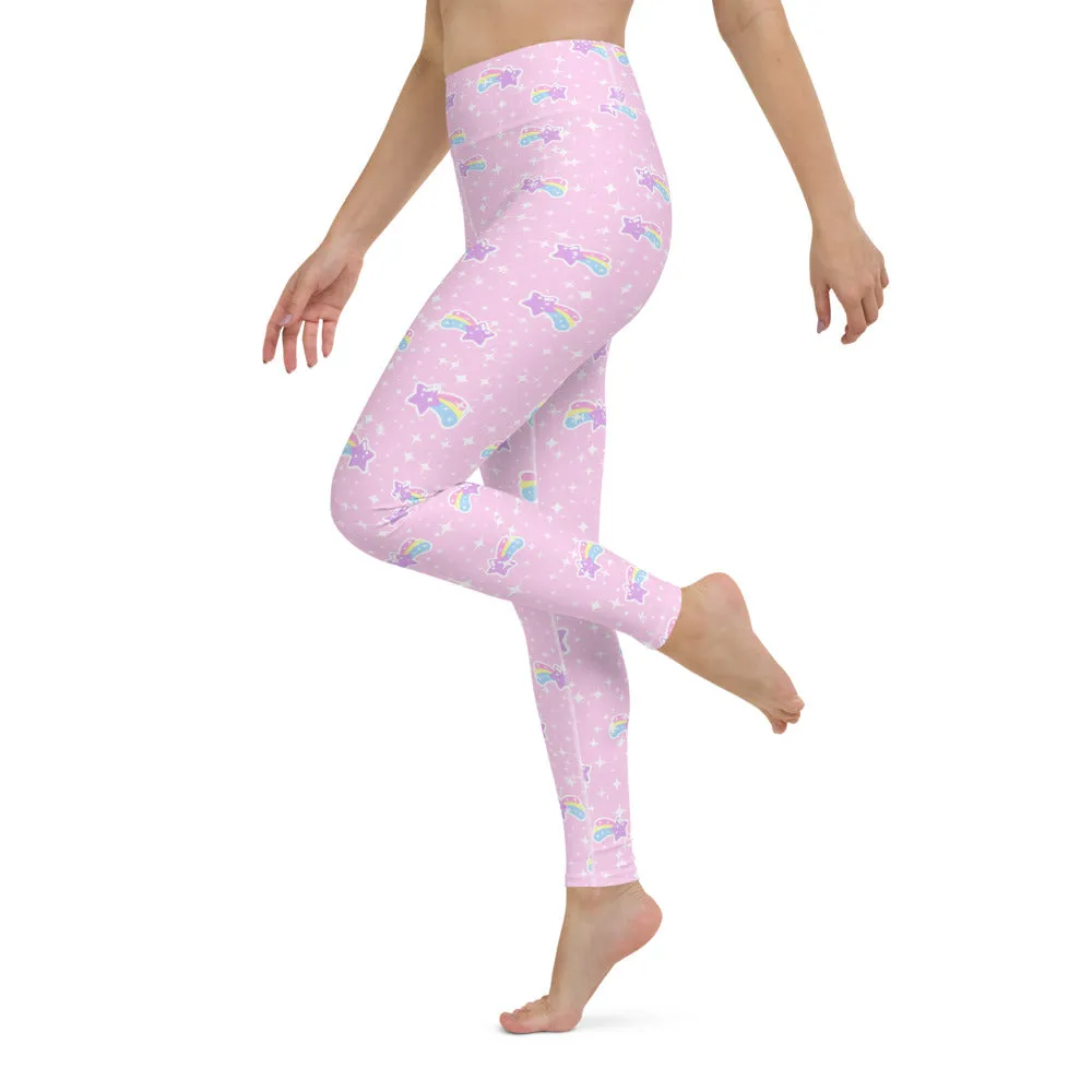 Bubblegum Bunny Shooting Stars Yoga Leggings