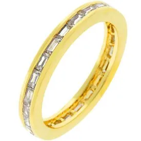 Chela Baguette Eternity Stackable Gold Ring | 2ct | 18k Gold