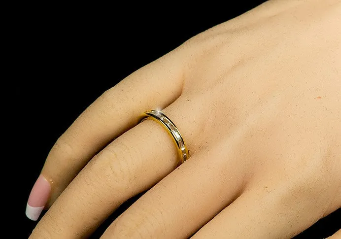 Chela Baguette Eternity Stackable Gold Ring | 2ct | 18k Gold