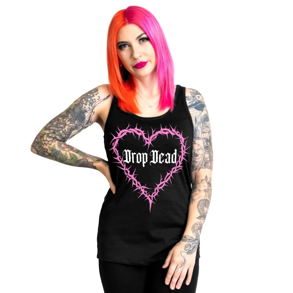 Drop Dead Thorny Heart Racerback Tank