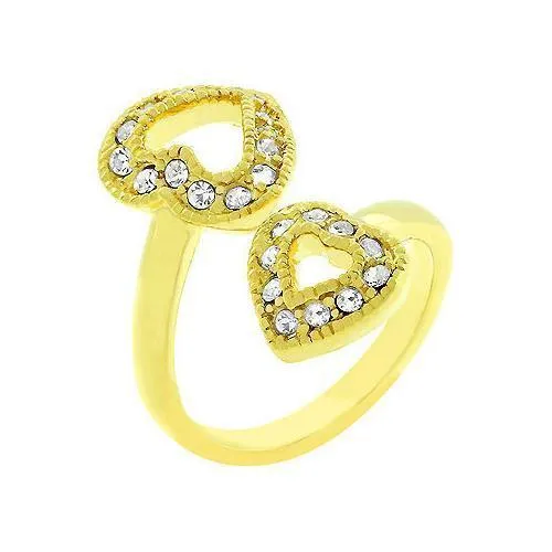 Dual Pave Hearts Ring