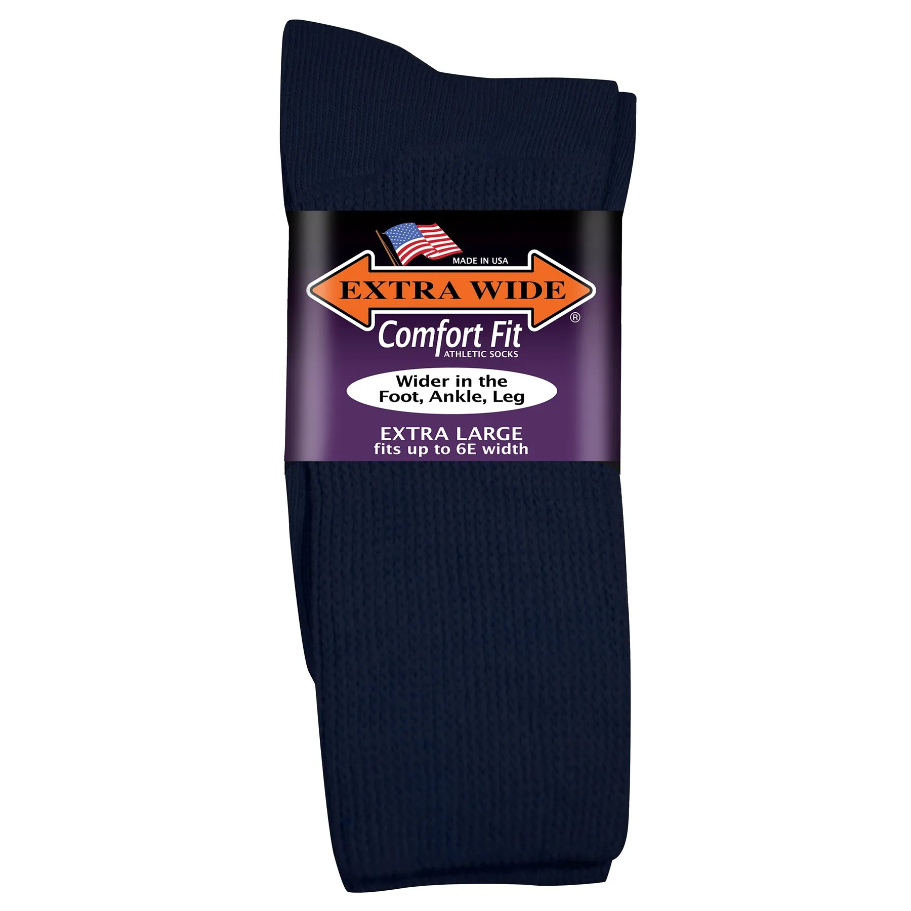 Extra Wide Athletic Crew Socks