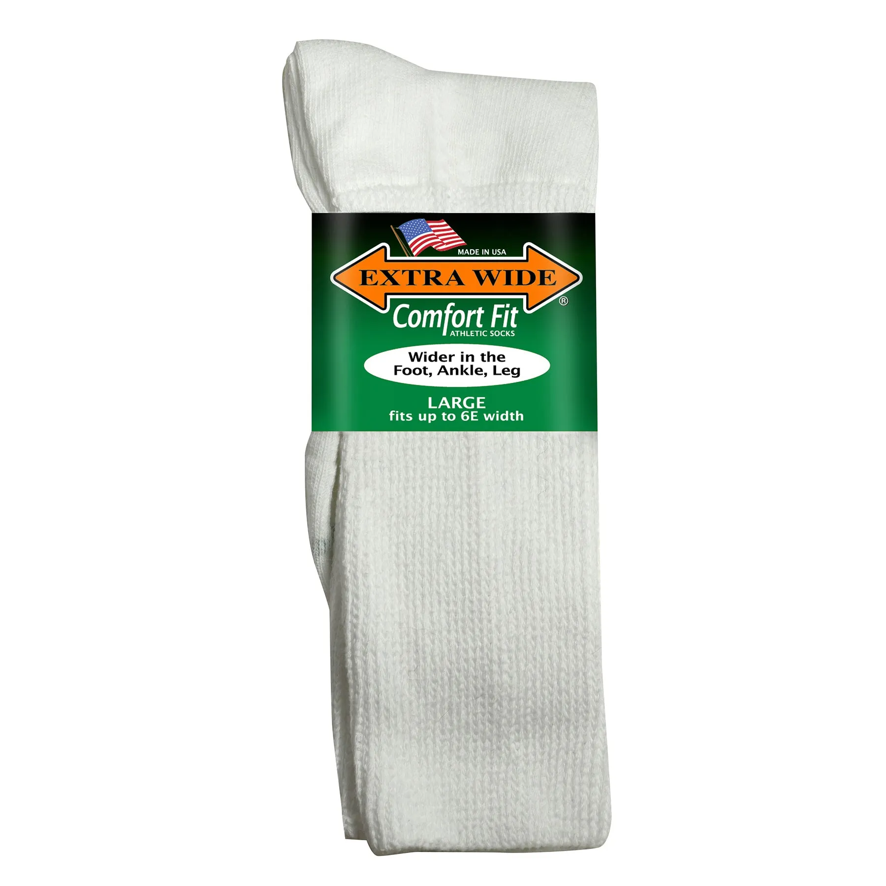 Extra Wide Athletic Crew Socks