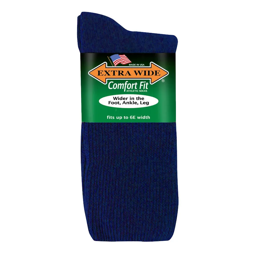 Extra Wide Athletic Crew Socks