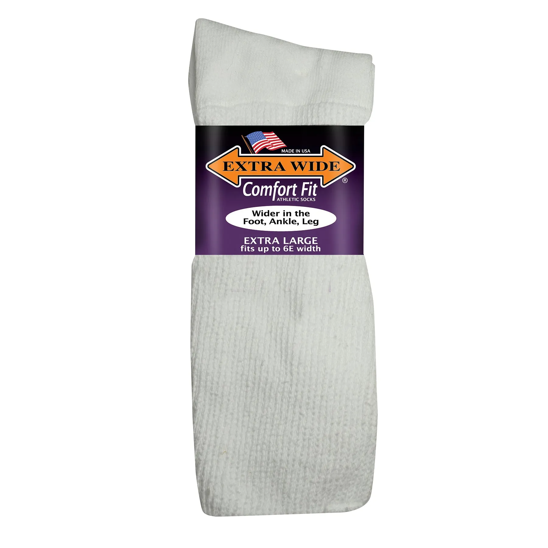 Extra Wide Athletic Crew Socks