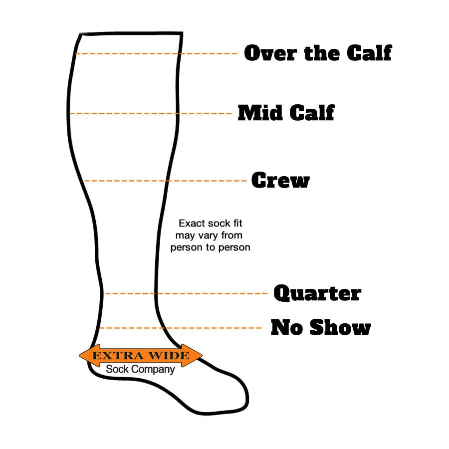 Extra Wide Athletic Quarter Socks