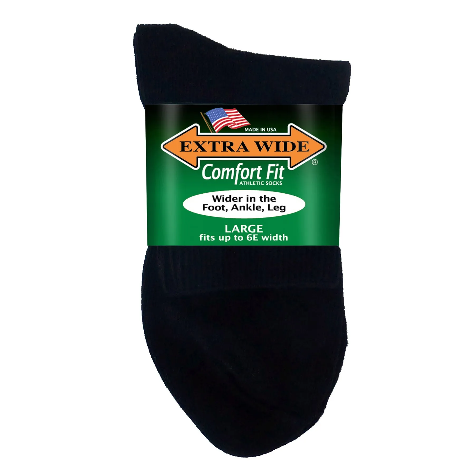 Extra Wide Athletic Quarter Socks