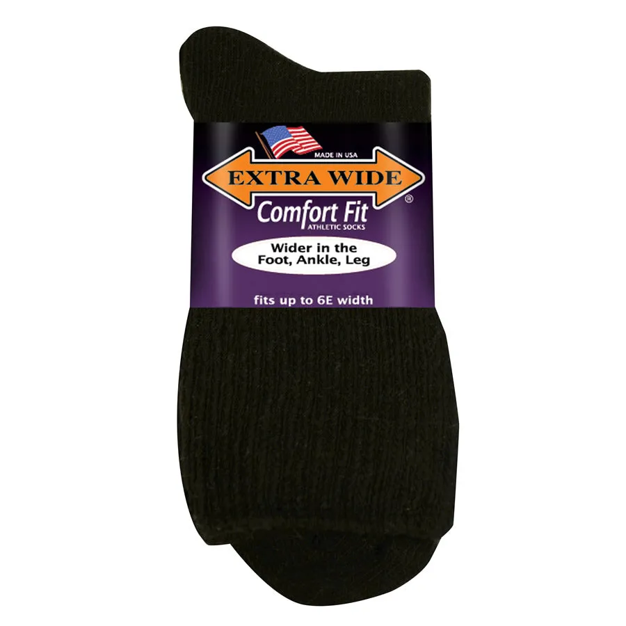 Extra Wide Athletic Quarter Socks