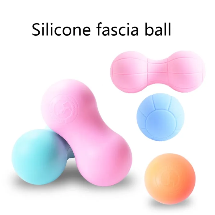 Fascia Ball Muscle Relaxation Yoga Ball Back Massage Silicone Ball, Specification: Flat Orange Peanut Ball