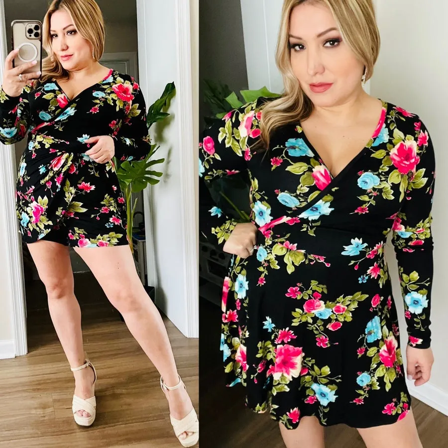 Floral Print Dress with Built-in Shorts