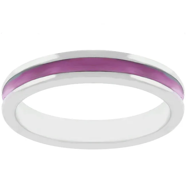 Fuchsia Enamel Eternity Ring