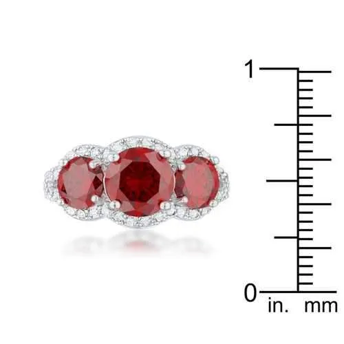 Garnet Classic Trio Ring