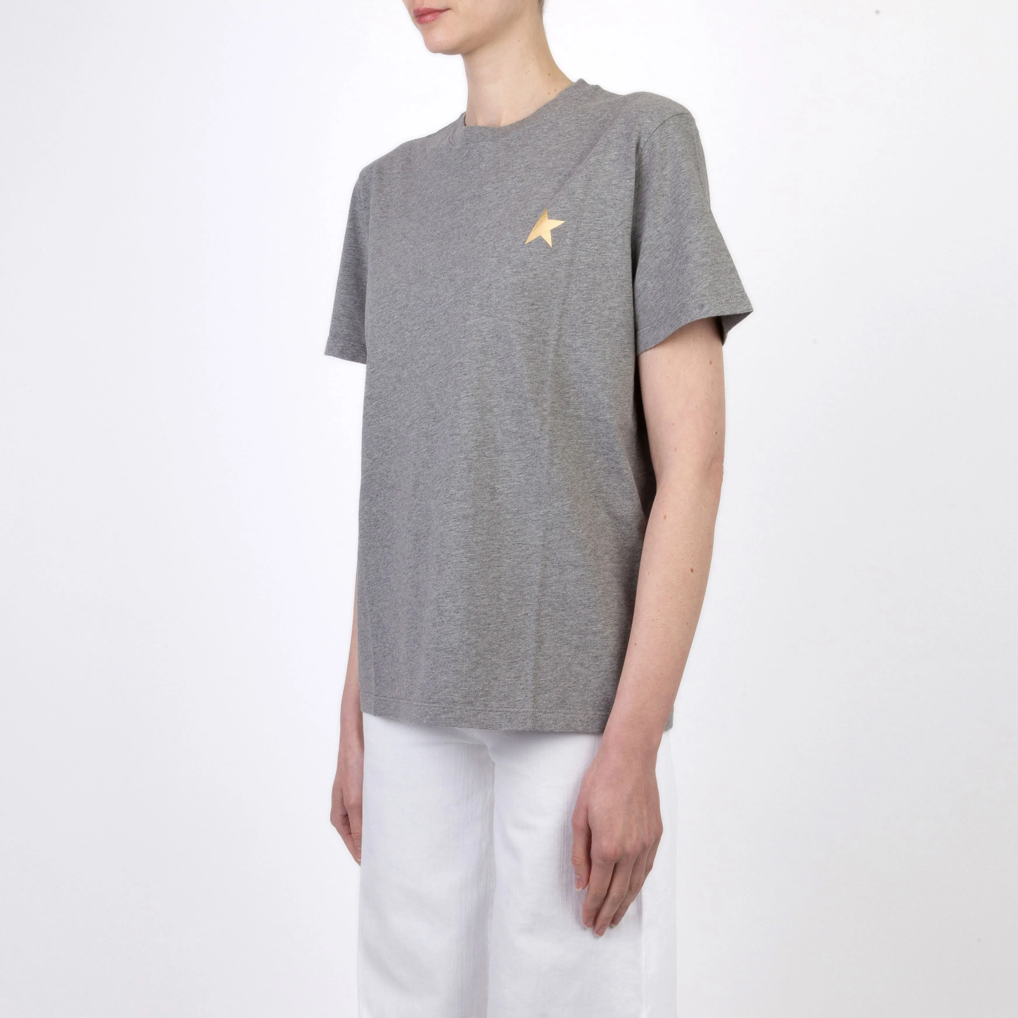 GOLDEN GOOSE T-SHIRT GWP01220.P000193 60311 GREY MELANGE