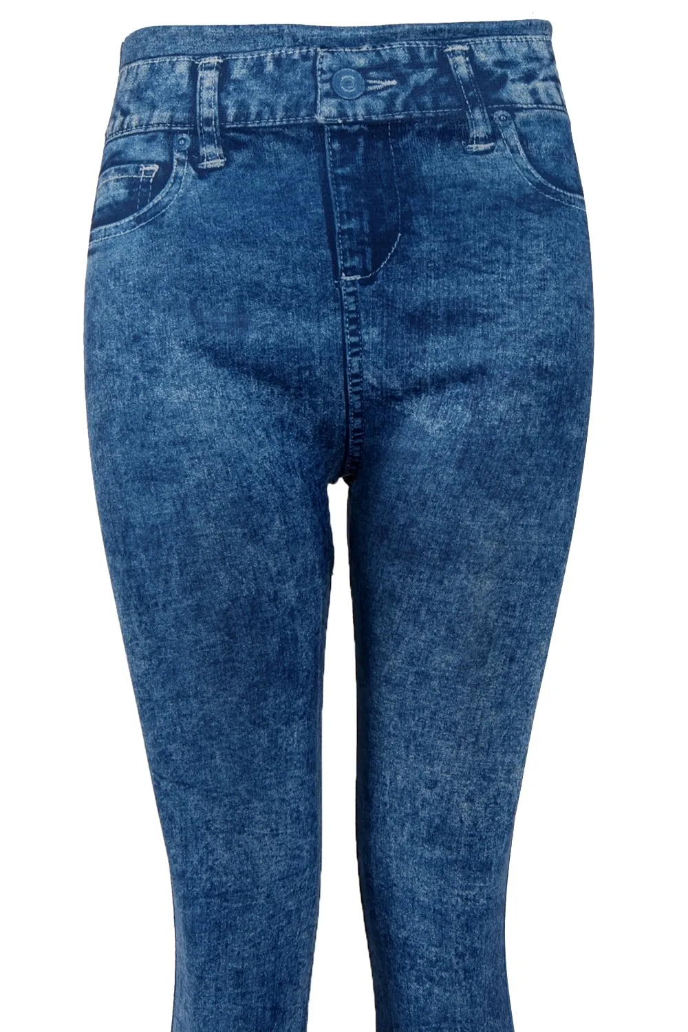 High Waist Slim Fit Stretchy Denim Look Skinny Leggings