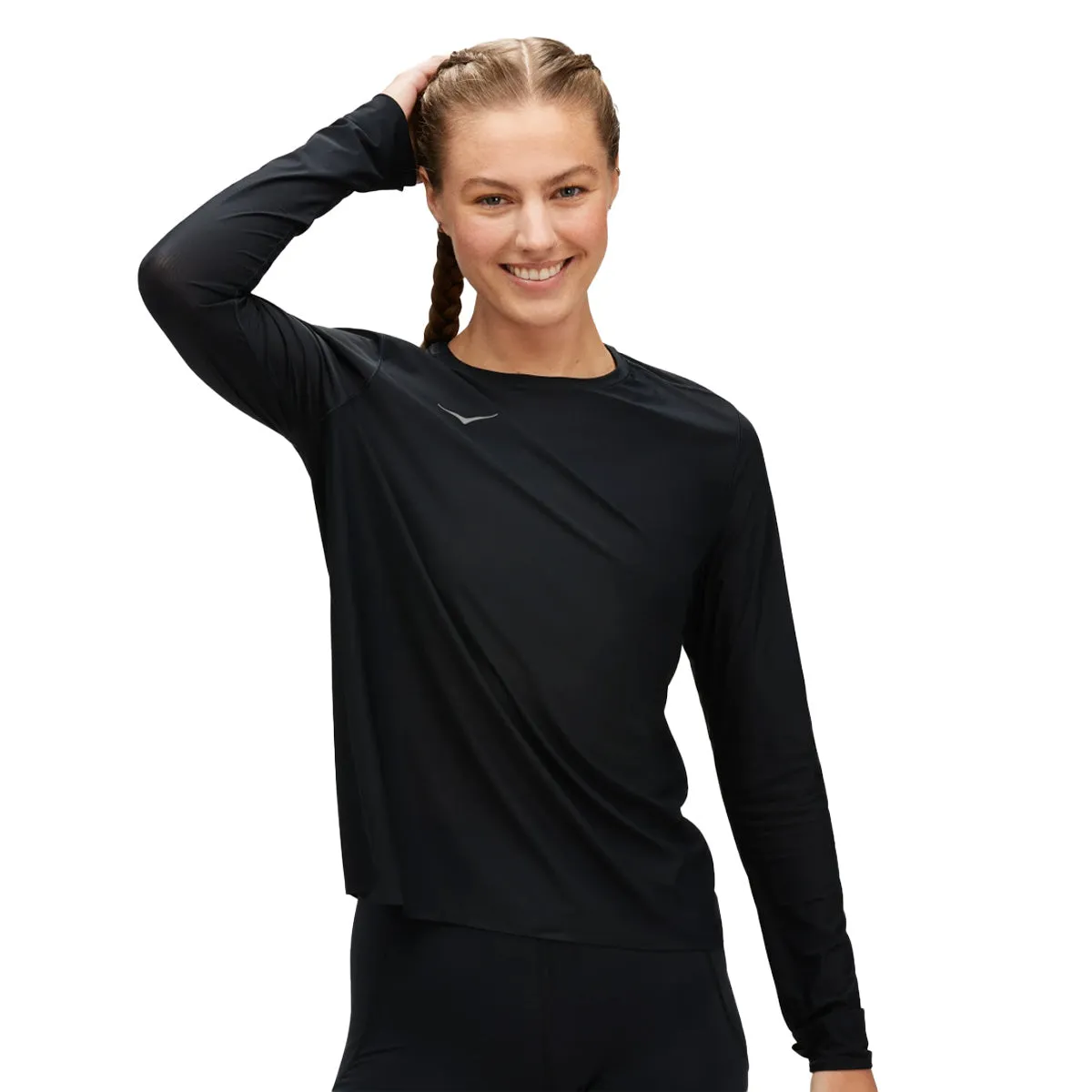 Hoka Airolite Run Long Sleeve Womens | Black