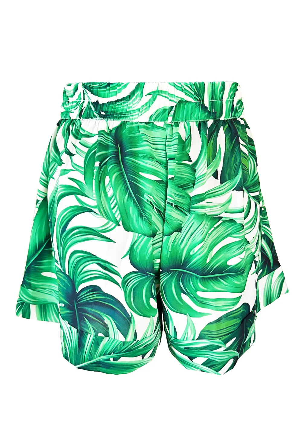 Jungle – Monstera White / Green Havana Shorts