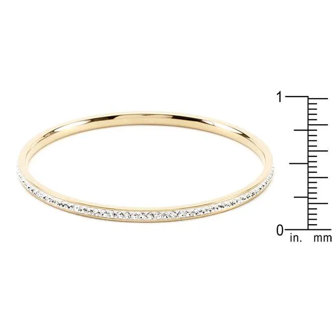 Katlynn 18k Gold CZ Bangle Bracelet