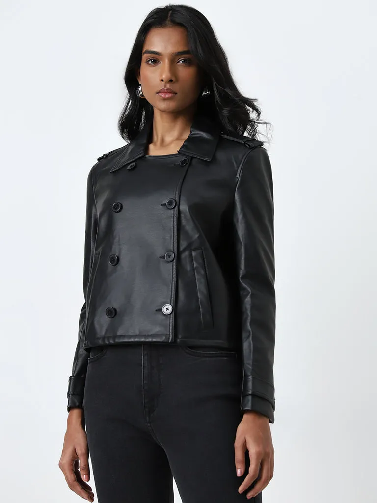 LOV Black Faux-Leather Jacket