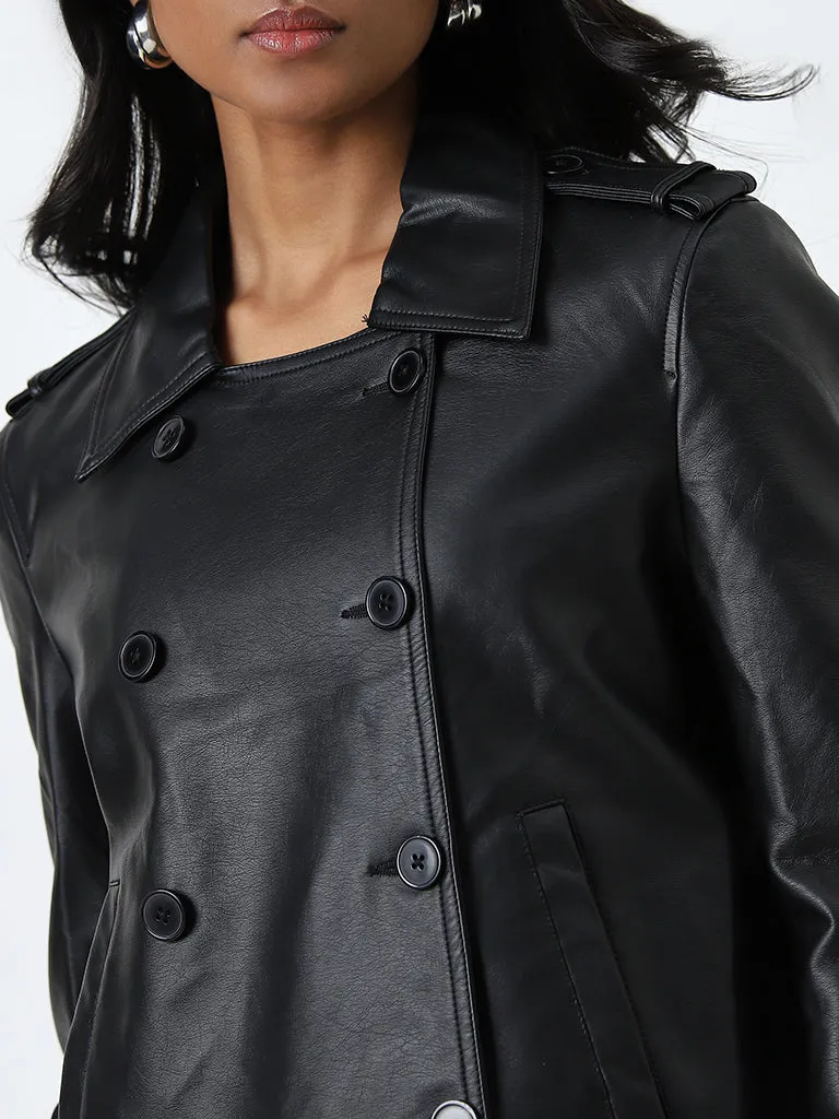 LOV Black Faux-Leather Jacket