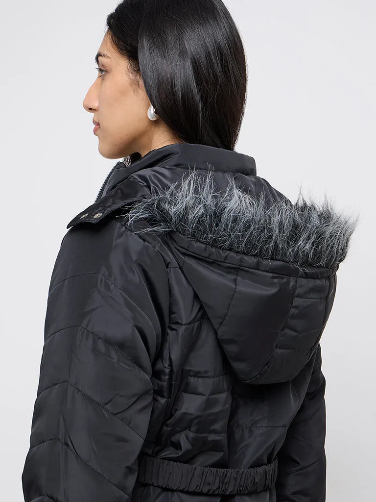 LOV Black Quilted Puffer Jacket