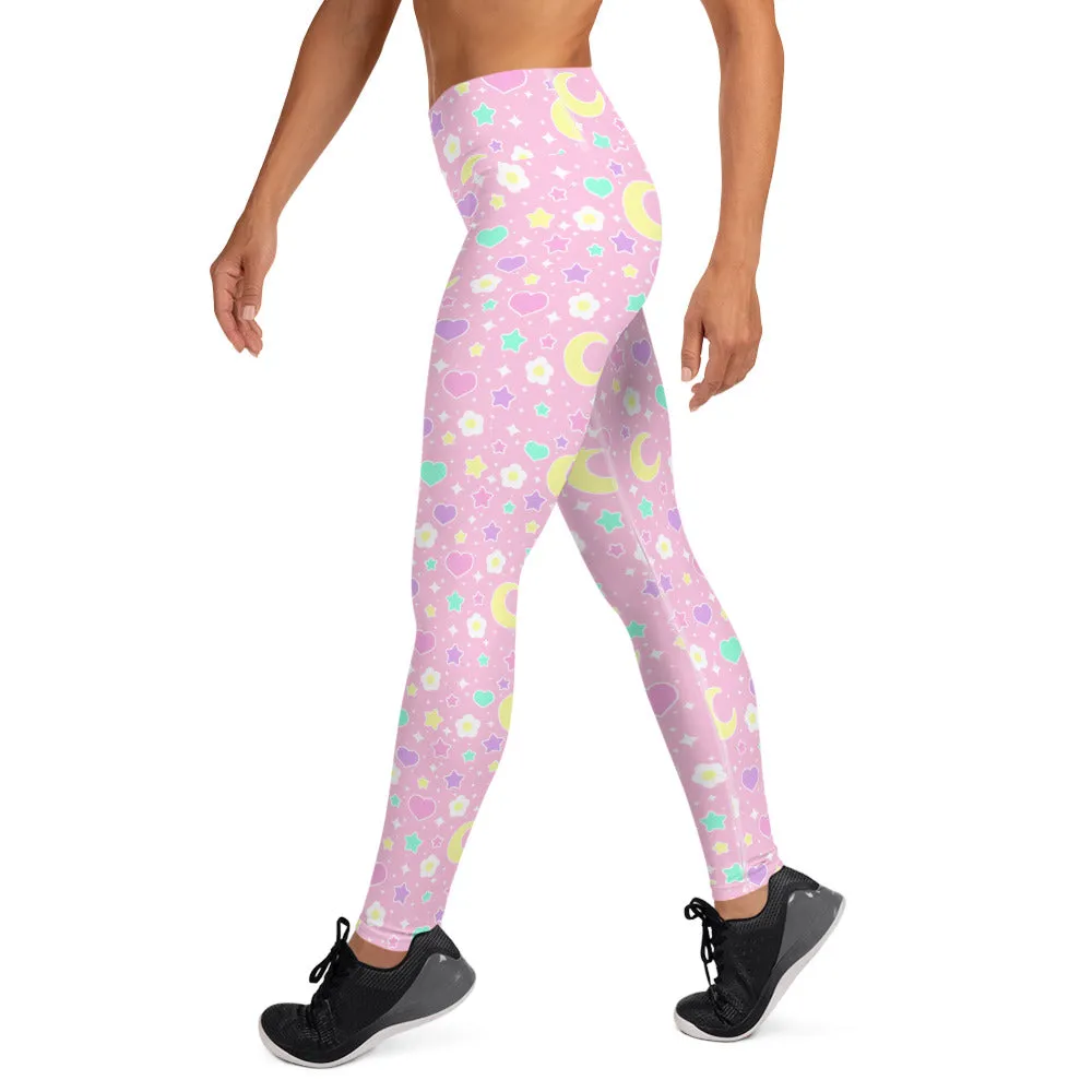 Magical Spring Pink Yoga Leggings