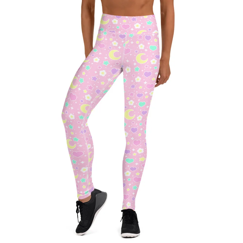 Magical Spring Pink Yoga Leggings