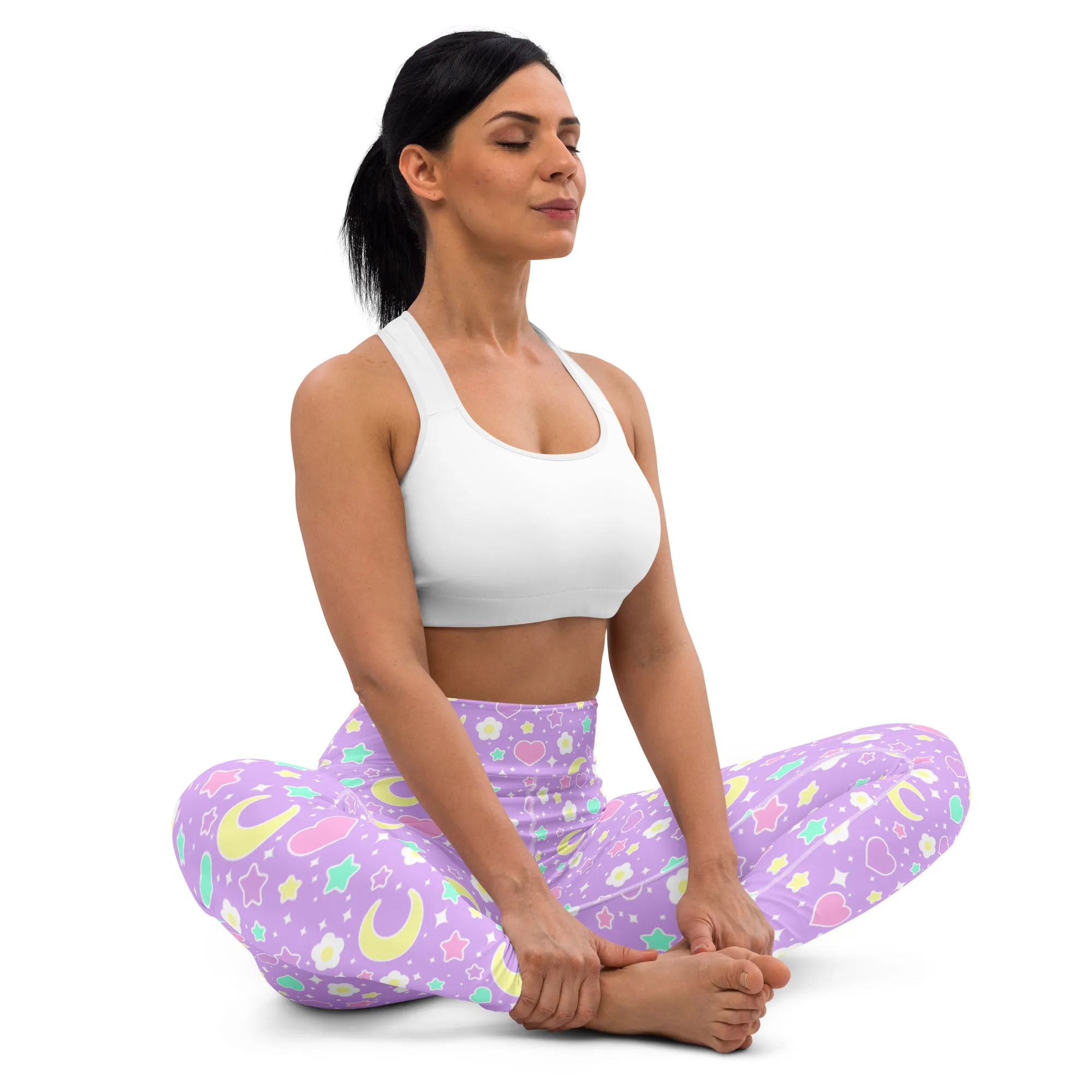 Magical Spring Purple Yoga Leggings