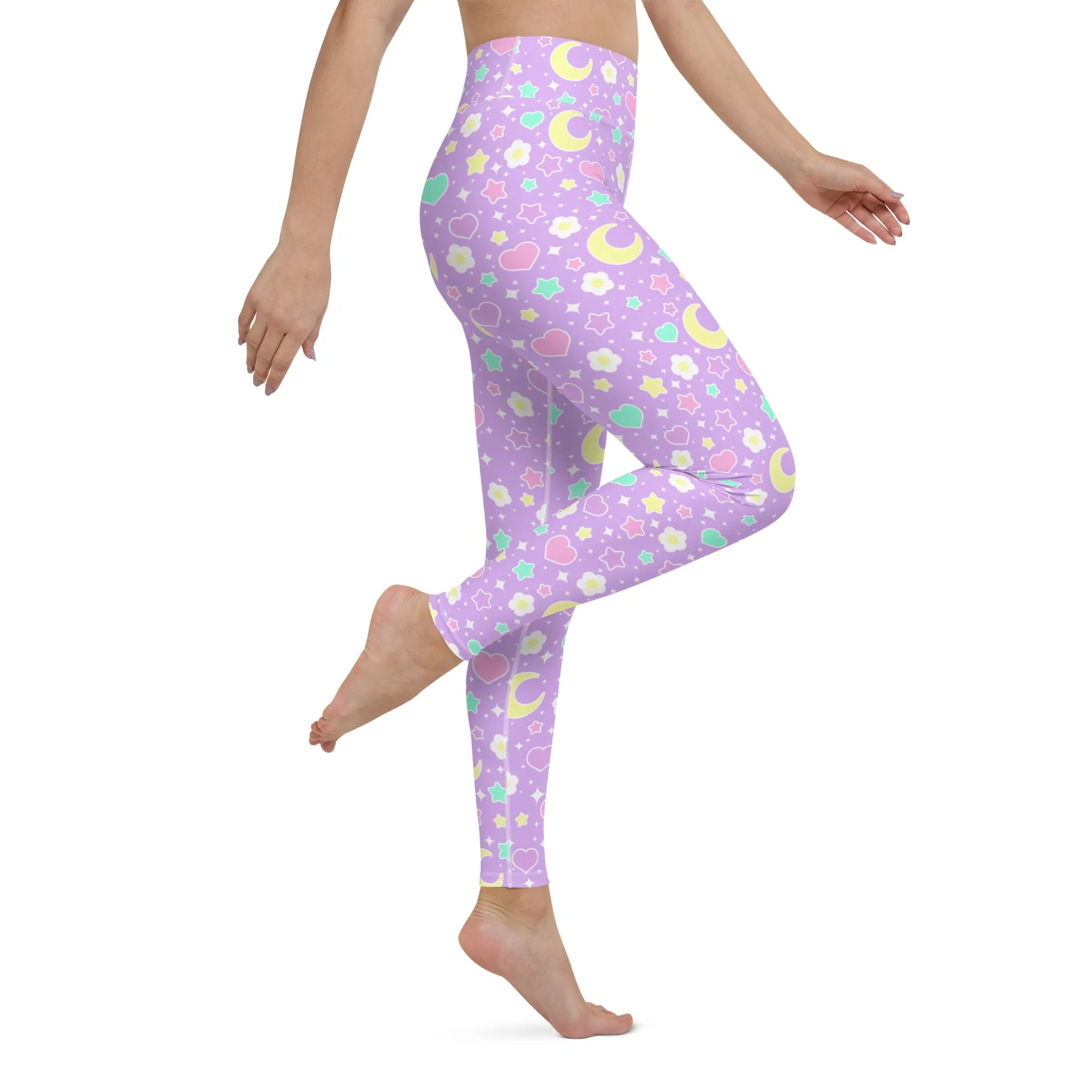 Magical Spring Purple Yoga Leggings