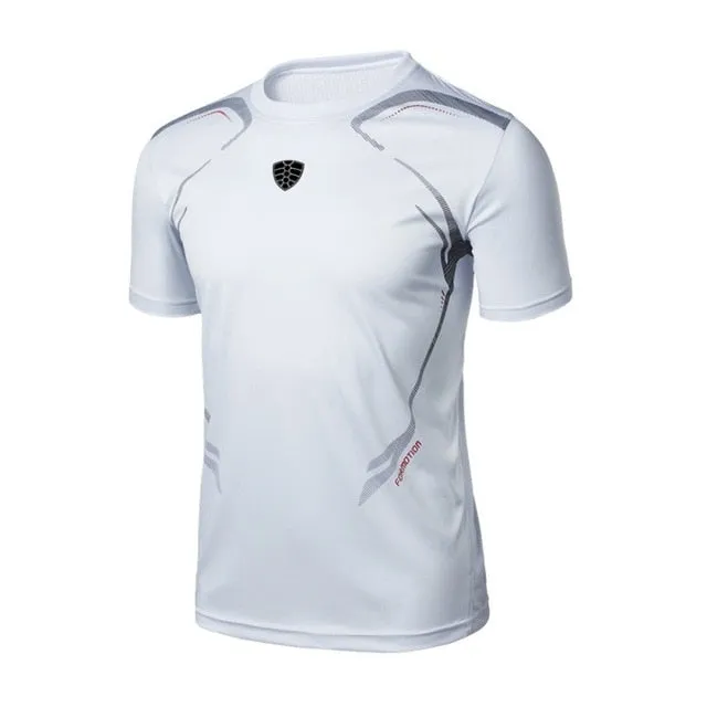 Man Sport Fitness Shirt T-shirt Running Breathable Quick-Drying Stretch Tops T-shirt Cool Gym Clothing