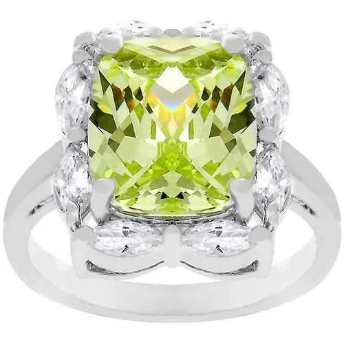 Marquise Framed Apple Green Ring