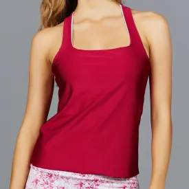 Meadow Racerback Built-in Bra Top (scarlet)